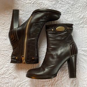 Chloé Brown Leather Ankle Boots